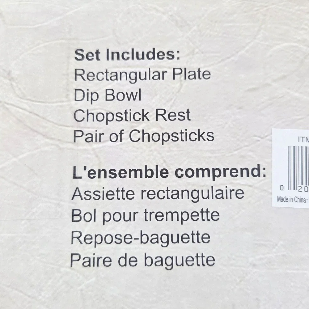 SH Home 5pc Floral Ceramic Sushi Plate Set 11
